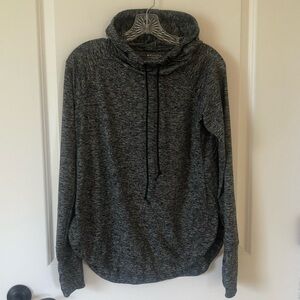 Athleta Heather Gray and Black Long Sleeve Dry Fit Lightweight Hoodie. Sz Small.